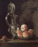Jean Baptiste Simeon Chardin Metal pot with basket of peaches and plums Sweden oil painting artist